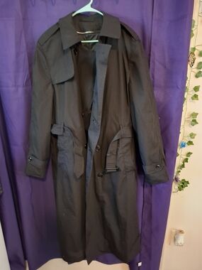 Men's Black Water Proof Trench Coat - Classic Long Overcoat